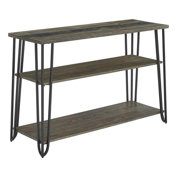 Pemberly Row 46" width Rectangular Sofa Table with Sintered Stone Inlay