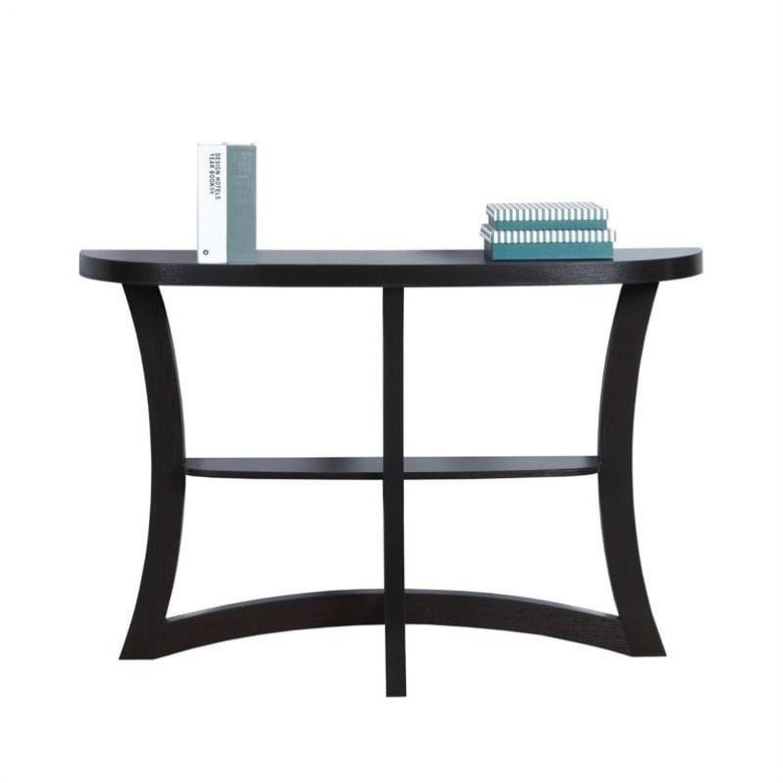 Pemberly Row 47" Half Moon Hall Console Accent Table in Dark Taupe