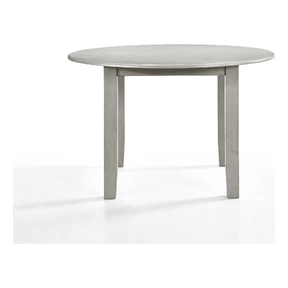 Pemberly Row 47 Inch Round Rubberwood Dining Table with Block Legs in Gray