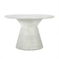 thumbnail image 1 of Pemberly Row 47" Stone Concrete Outdoor Round Dining Table White, 1 of 4
