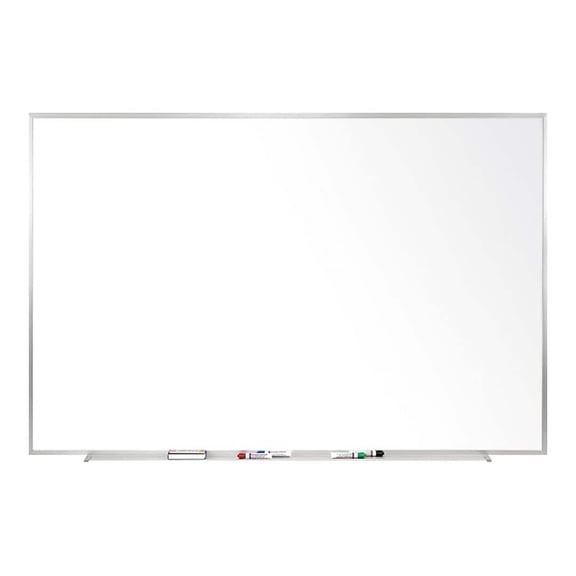 Pemberly Row 48.5" x 60.5" Silver Aluminum Frame Non-Magnetic Whiteboard