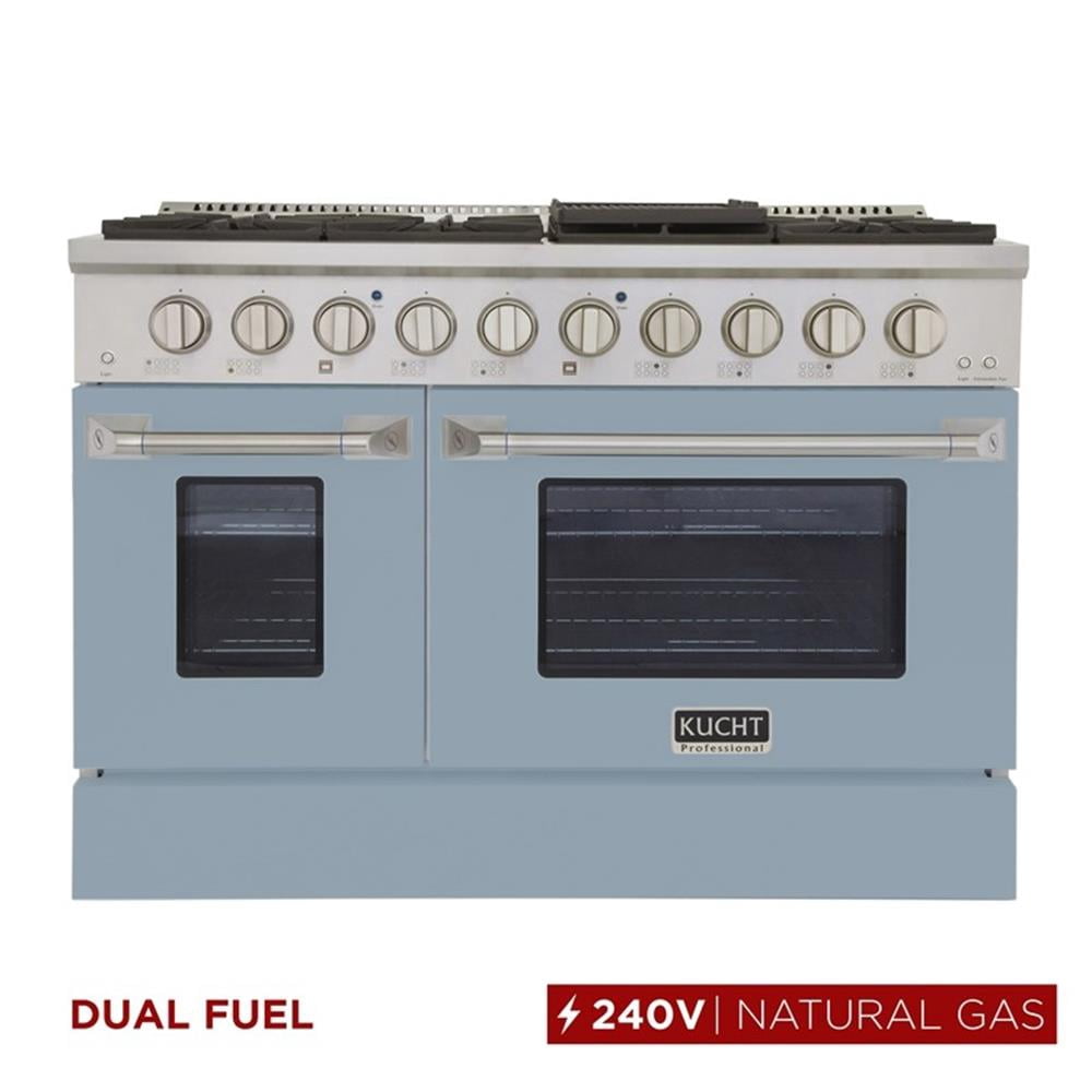 Pemberly Row 48" 6.7 cu. Dual Fuel Range for Natural Gas in Light Blue