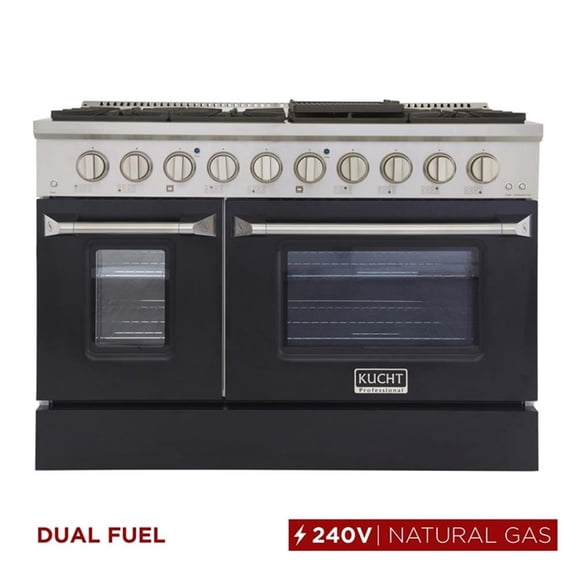 Pemberly Row 48" 6.7 cu. ft. Dual Fuel Range for Natural Gas in Black