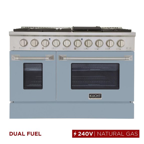 Pemberly Row 48" 6.7 cu. ft. Dual Fuel Range for Natural Gas in Light Blue