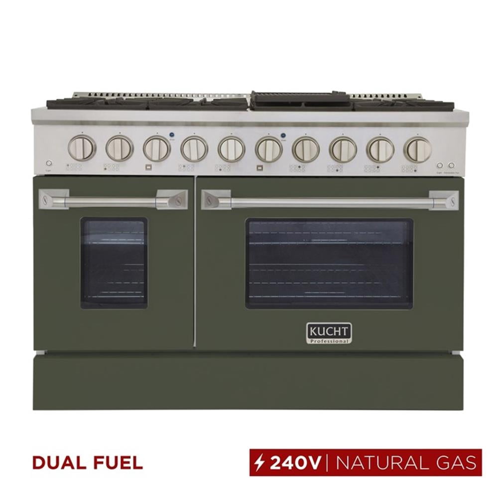 Pemberly Row 48" 6.7 cu. ft. Dual Fuel Range for Natural Gas in Olive Green