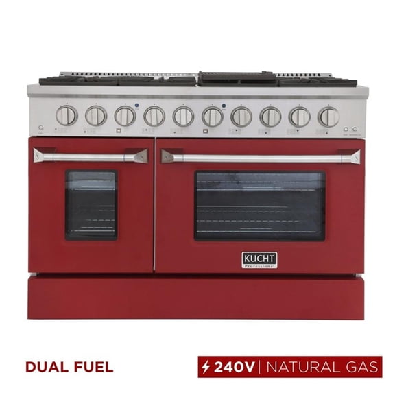 Pemberly Row 48" 6.7 cu. ft. Dual Fuel Range for Natural Gas in Red