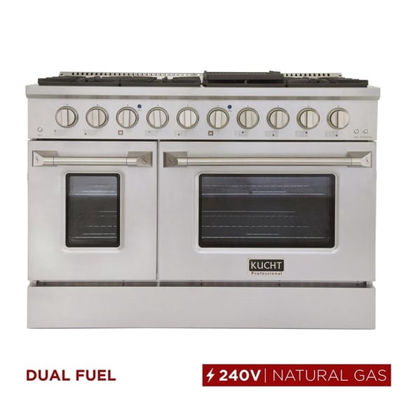 Pemberly Row 48" 6.7 cu. ft. Dual Fuel Range for Natural Gas in Stainless Steel