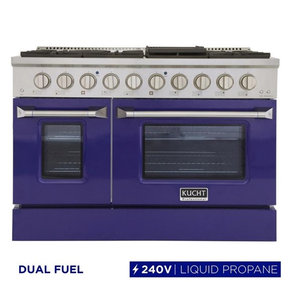 Pemberly Row 48" 6.7 cu. ft. Dual Fuel Range for Propane Gas in Blue