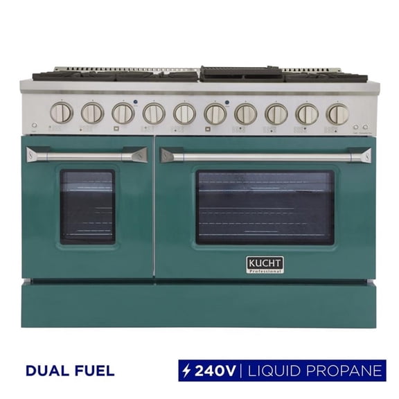 Pemberly Row 48" 6.7 cu. ft. Dual Fuel Range for Propane Gas in Green