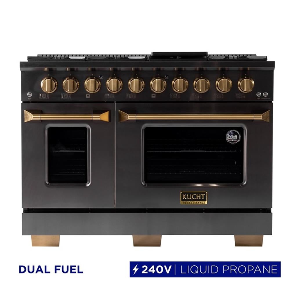 Pemberly Row 48" 6.7 cu. ft. Dual Fuel Range for Propane Gas in Titanium Steel