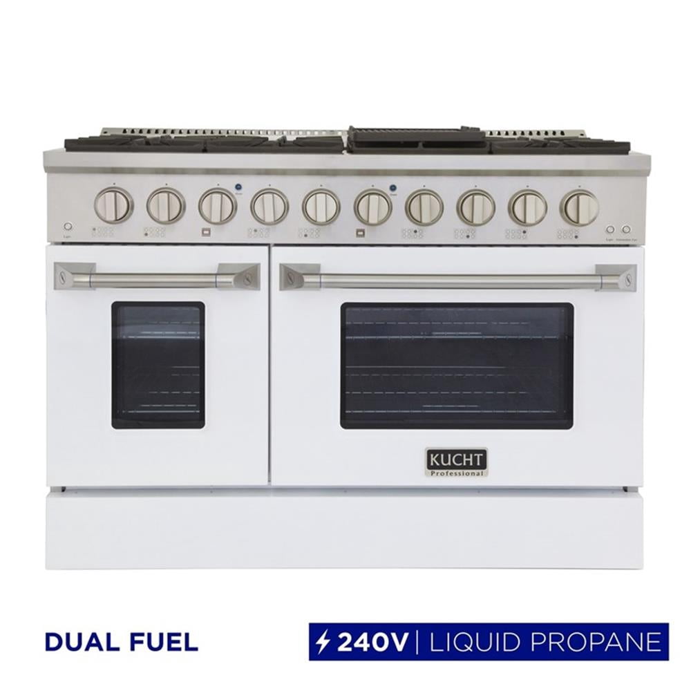 Pemberly Row 48" 6.7 cu. ft. Dual Fuel Range for Propane Gas in White