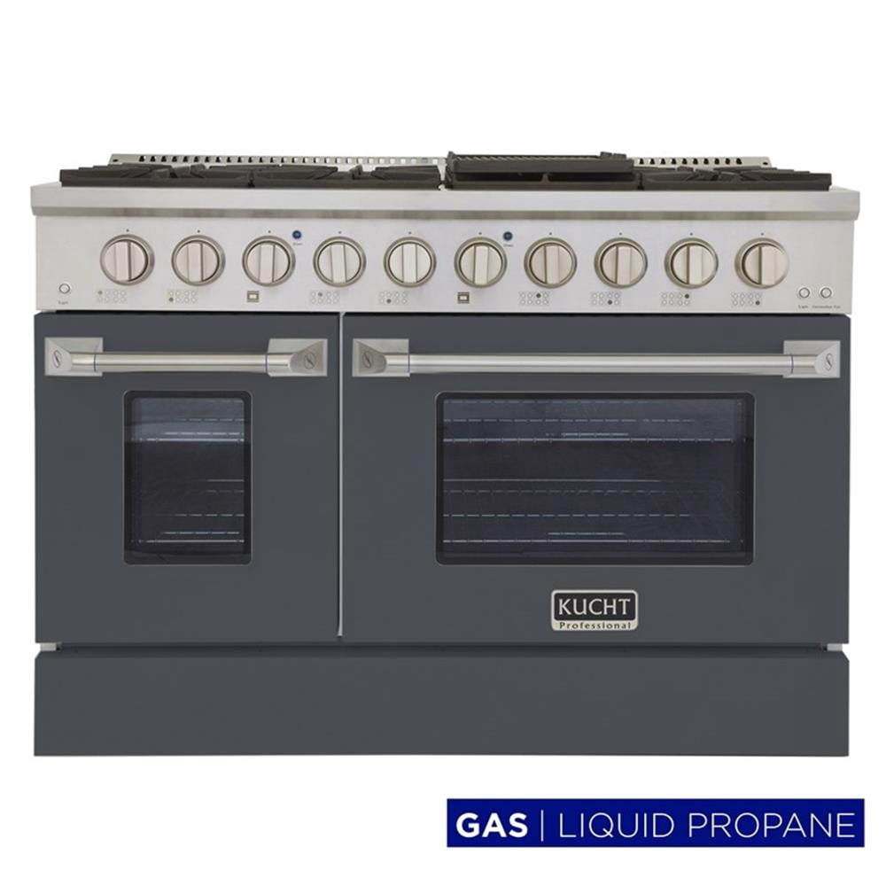 Pemberly Row 48" 6.7 cu. ft. Propane Gas Range w/ Convection Oven in Cement Gray
