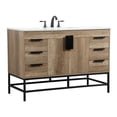 thumbnail image 1 of Pemberly Row 48" Aluminum MDF Single Bathroom Vanity in Natural Oak, 1 of 8
