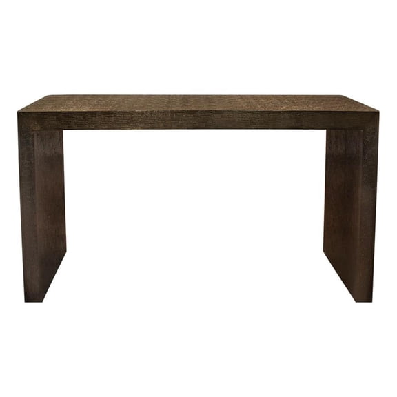 Pemberly Row 48" Console Table with Stamped Brass Cladding on Solid Wood