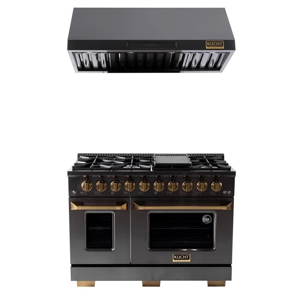 Pemberly Row 48" Dual Fuel Range Natural Gas & Under Cabinet Range Hood