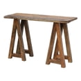 thumbnail image 1 of Pemberly Row 48 Inch Teak Wood Console Table with Live Edges in Rustic Brown, 1 of 9