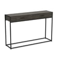 thumbnail image 1 of Pemberly Row 48"L 2-Drawers Black Metal Console Table in Dark Gray Wood, 1 of 8