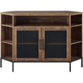 thumbnail image 1 of Pemberly Row 48" Mesh Door Corner TV Console with Adjustable Shelf in Rustic Oak, 1 of 4