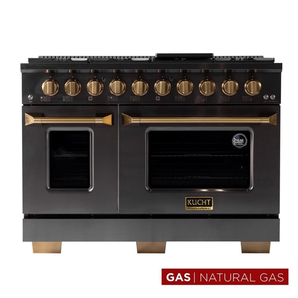 Pemberly Row 48" Natural Gas Range in Titanium Stainless Steel