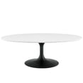 thumbnail image 1 of Pemberley Row Powder-Coated Metal Black/White Coffee Table Oval Durable 48" Unassembled, 1 of 4