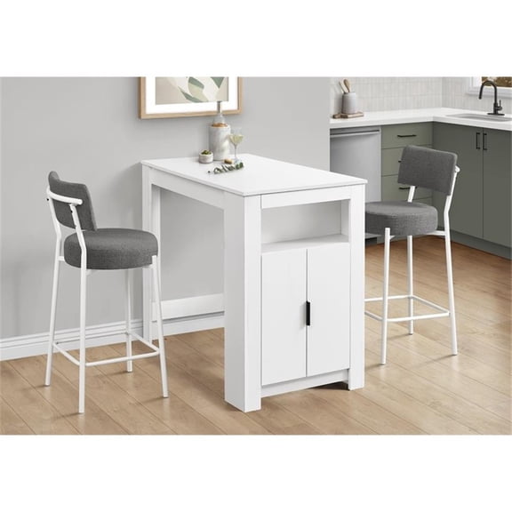 Pemberly Row 48" Rectangular Counter Height Dining Table with Storage in White
