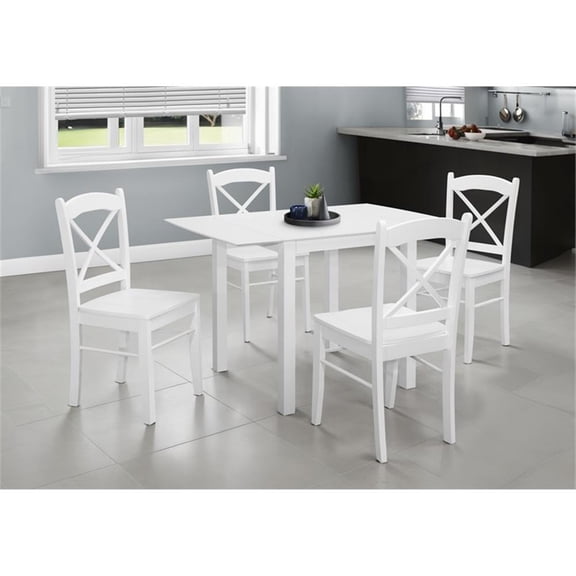 Pemberly Row 48" Rectangular Dining Table with Angled Legs in White Veneer