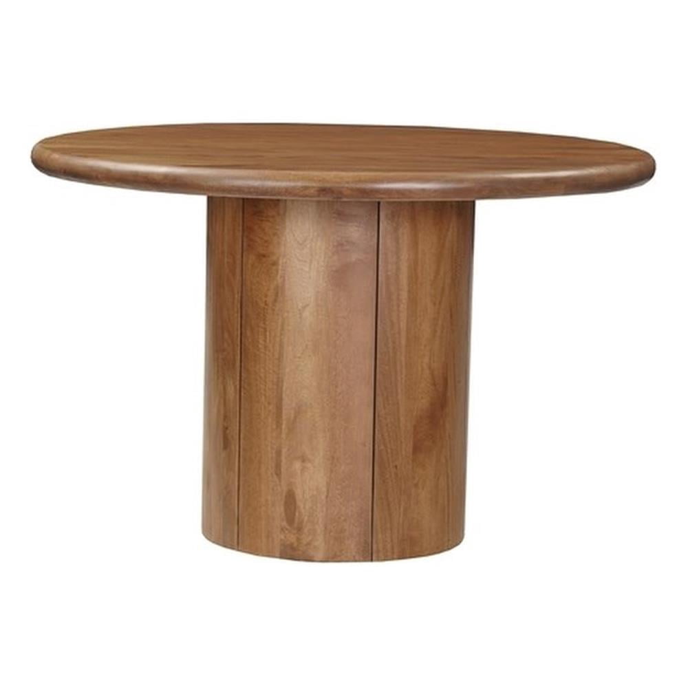 Pemberly Row 48" Round Solid Wood Dining Table in Dark Brown - Walmart.com
