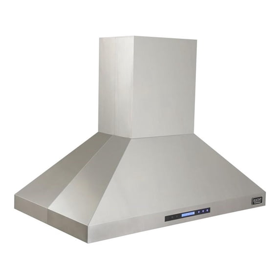 Pemberly Row 48" Stainless Steel Island Mounted Range Hood in Silver
