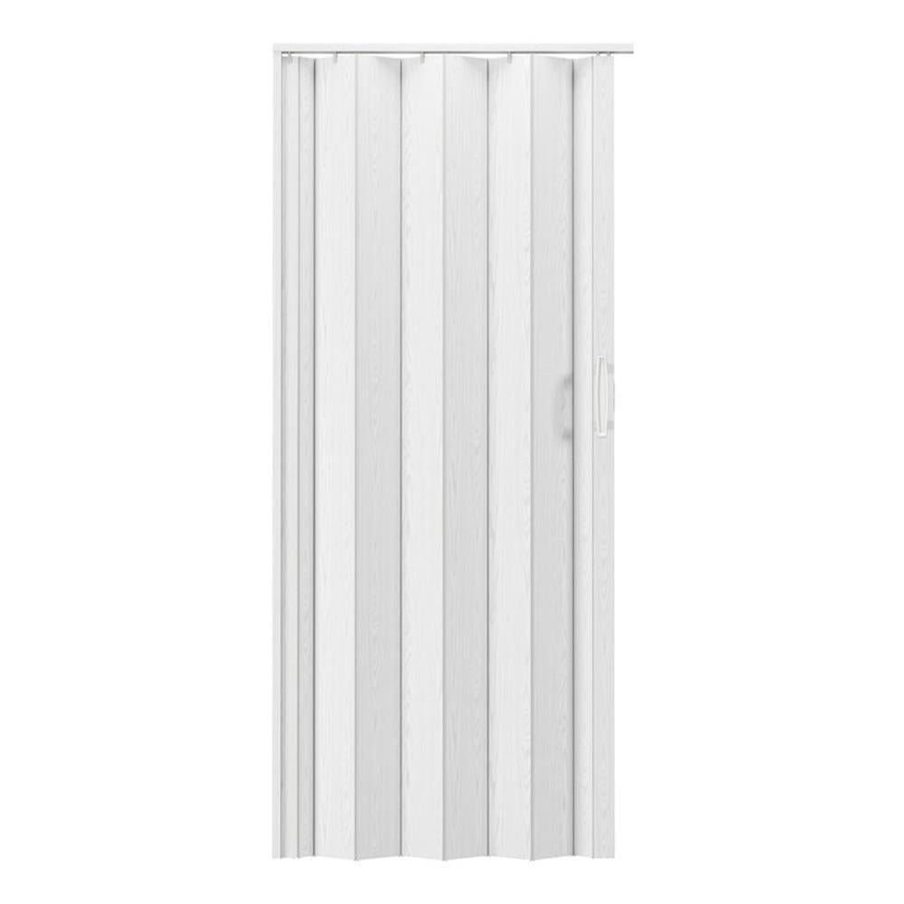 Pemberly Row 48" W PVC Foldable Accordion Doors or Privacy Room Divider - White
