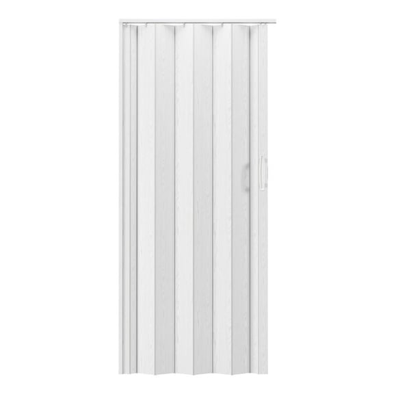 Pemberly Row 48" W PVC Foldable Accordion Doors or Privacy Room Divider - White