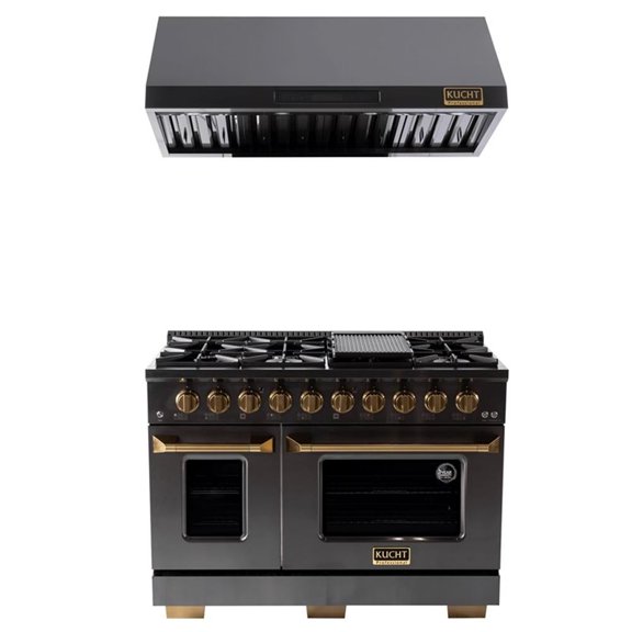Pemberly Row 48 in Dual Fuel Range Propane Gas & Under Cabinet Range Hood