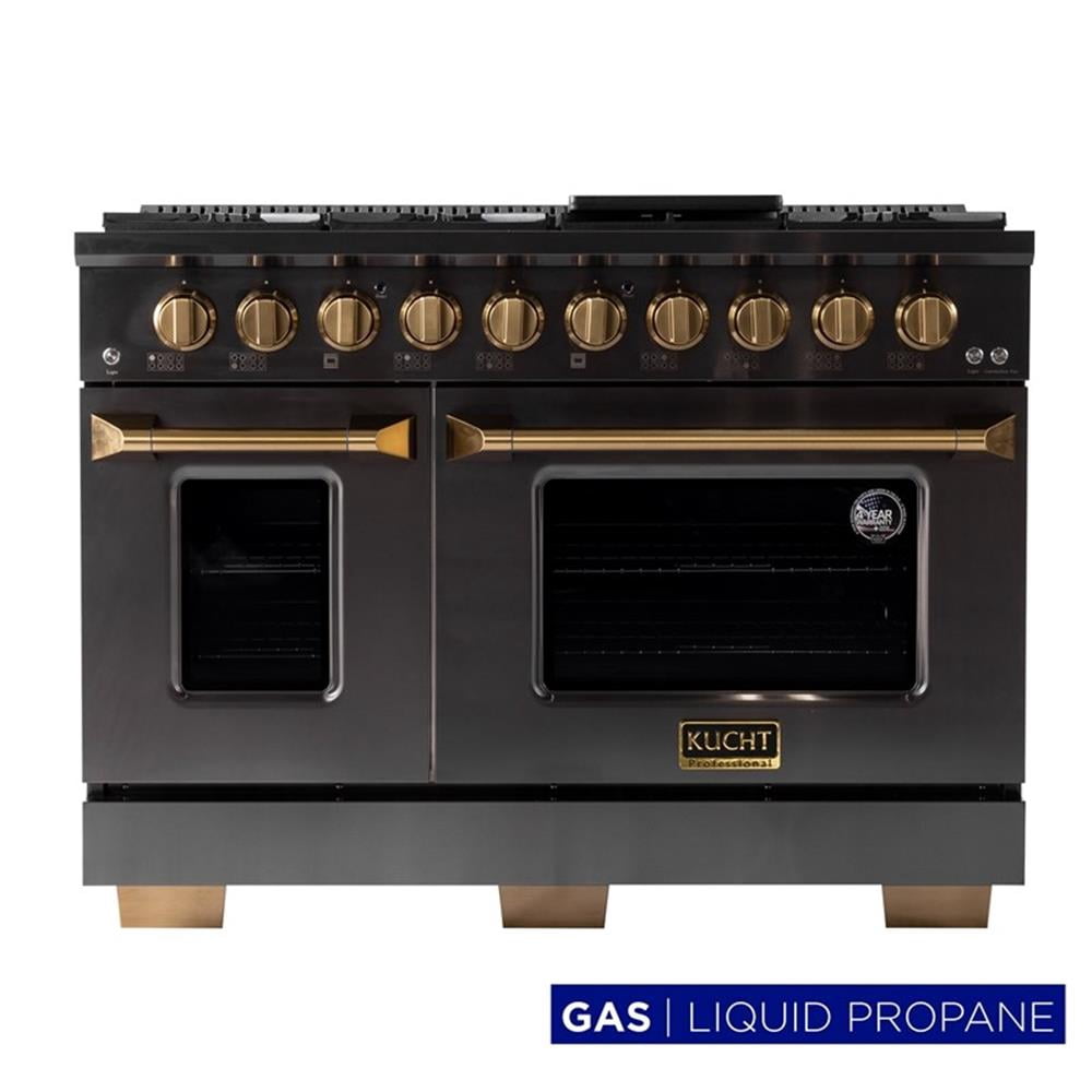 Pemberly Row 48-in Propane Gas Range in Titanium Stainless Steel