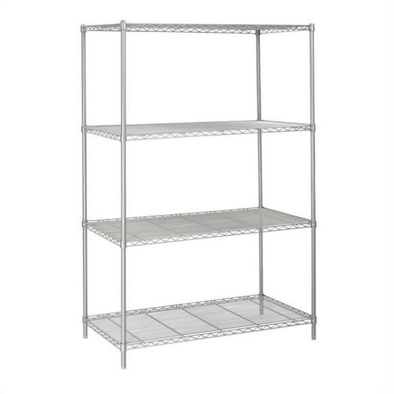 Pemberly Row 48"x24" Industrial Wire Shelving in Gray