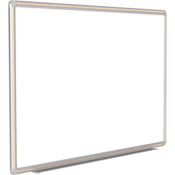 Pemberly Row 48"x72" Aluminum Frame Ceramic Magnetic Whiteboard - Maple Trim