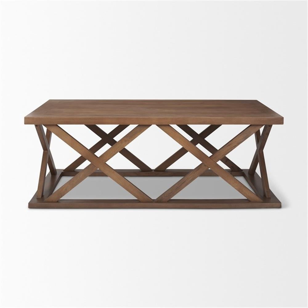 Pemberly Row 48Lx28Wx17.5H Medium Brown Rectangle Coffee Table ...