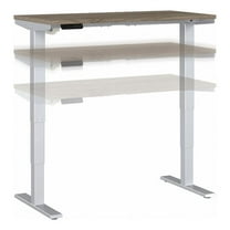 Pemberly Row 48W x 24D Adjustable Desk in Modern Hickory - Engineered Wood
