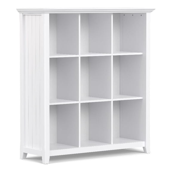 Pemberly Row 48x44" Solid Wood 9-Cube Bookcase Storage Unit in White