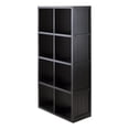thumbnail image 1 of Pemberly Row 4x2 Modern Wood Storage Cabinet with Wainscoting Panel in Black, 1 of 9