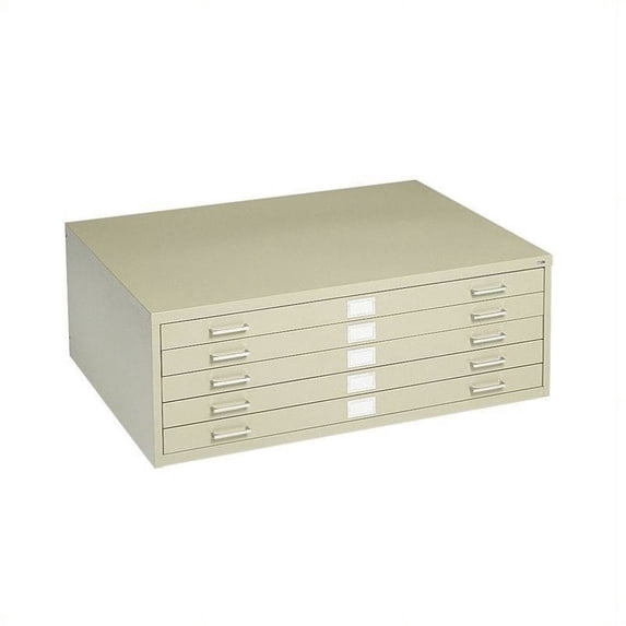 Pemberly Row 5 Drawer Metal Flat Files Cabinet for 24" x 36" Documents in Tropic Sand