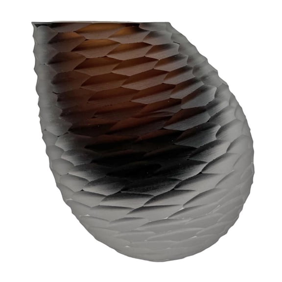 Pemberly Row 5" High Premium Contemporary Glass Vase for Flowers in Brown