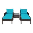 thumbnail image 1 of Pemberly Row 5-Pc Rattan & Steel Patio Furniture Set w/ 2 Ottomans in Turquoise, 1 of 10