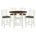 thumbnail image 1 of Pemberly Row 5-Piece 2-Shelf Wood Counter Height Dining Set in White Wash, 1 of 11