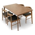 thumbnail image 1 of Pemberly Row 5-Piece Dining Set w/ 4 Faux Leather Dining Chairs in Black, 1 of 6