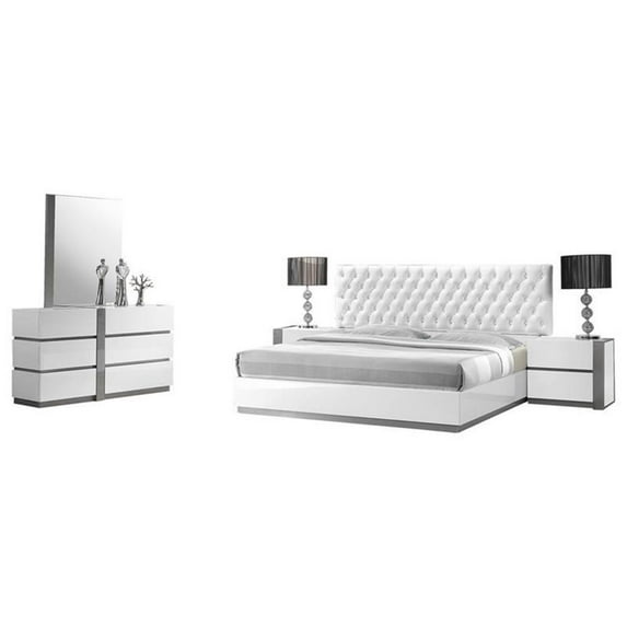 Pemberly Row 5-Piece Engineered Wood Queen Bedroom Set in White