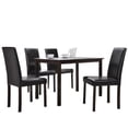 thumbnail image 1 of Pemberly Row 5 Piece Faux Leather Dining Set in Dark Brown, 1 of 2