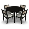 thumbnail image 1 of Pemberly Row 5-Piece Mid-Century Wood Round Dining Set in Black, 1 of 5