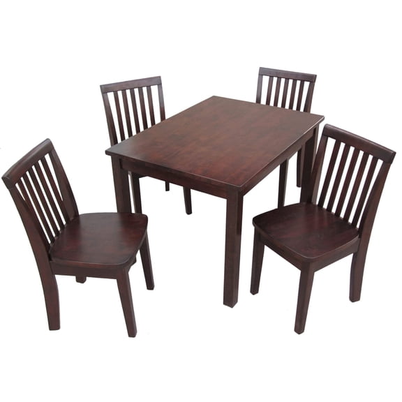 Pemberly Row 5 Piece Mission Table Set in Rich Mocha