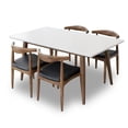 thumbnail image 1 of Pemberly Row 5-Piece Modern Dining set w/ 4 Faux Leather Dining Chairs in Black, 1 of 3