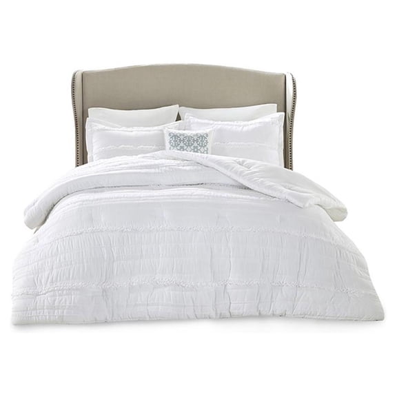 Pemberly Row 5-Piece Polyester Microfiber Comforter Set in White