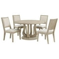 thumbnail image 1 of Pemberly Row 5-Piece Round Wood Dining Table Set in Brown and Beige, 1 of 13
